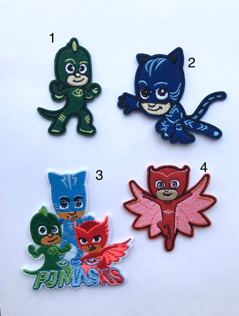 Pj mask iron on inspired patch, Pj mask birthday party inspired applique One of each