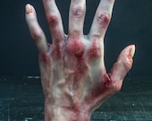 Pose-able Silicone Severed Hand - Female Left Painted - Display Prop Halloween Decoration
