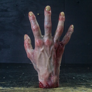 Pose-able Silicone Severed Hand - Female Right Painted - Display Prop Halloween Decoration