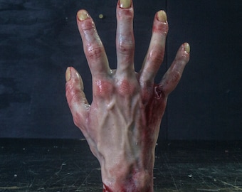 Pose-able Silicone Severed Hand - Female Right Painted - Display Prop Halloween Decoration