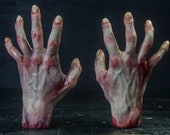 Pose-able Silicone Severed Hands - Female Pair Painted - Display Prop Halloween Decoration