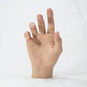 Pose-able Painted Right Silicone Male Mannequin Hand - Light Skin Tone - Display Model Prop