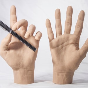 Pose-able Pair of Female Silicone Mannequin Hands - Light Skin Tone - Display Model Prop Lifesize