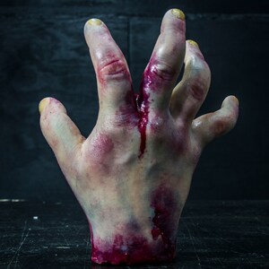Pose-able Silicone Severed Hand - Male Right Robust Large - Display Prop Halloween Decoration