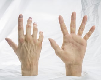 Pose-able Painted Female Silicone Mannequin Hands - Light Skin Tone - Display Model Prop