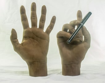 Pose-able Female Silicone Mannequin Hands -  Dark Skin Tone - Display Model Prop Lifesize