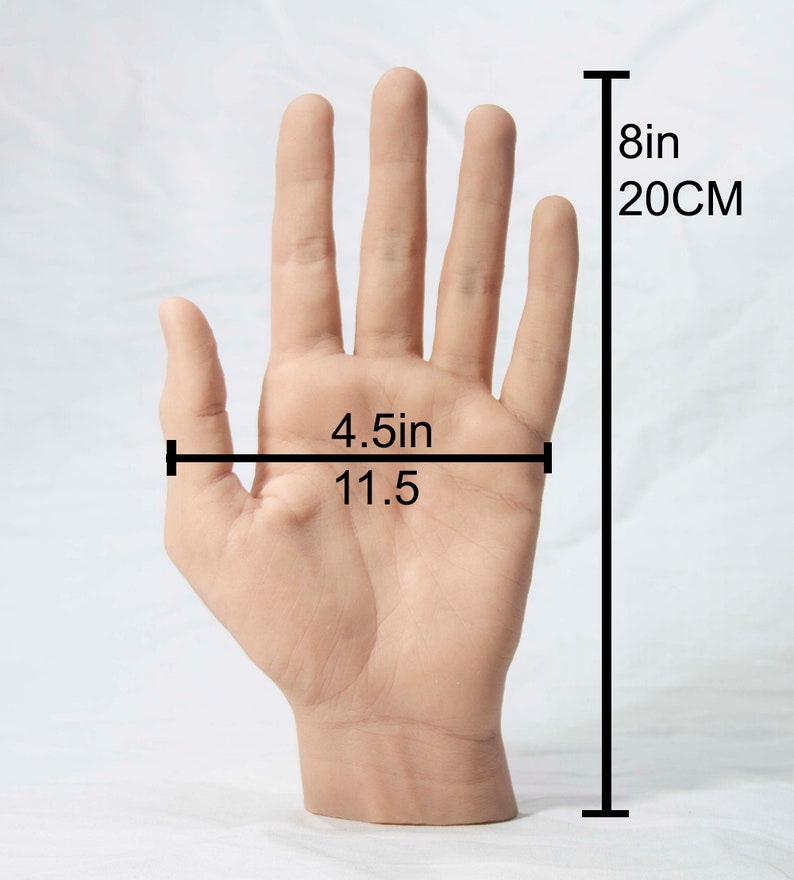 Pose-able Pair of Male Silicone Mannequin Hands - Light Skin Tone - Display Model Prop Lifesize image 3