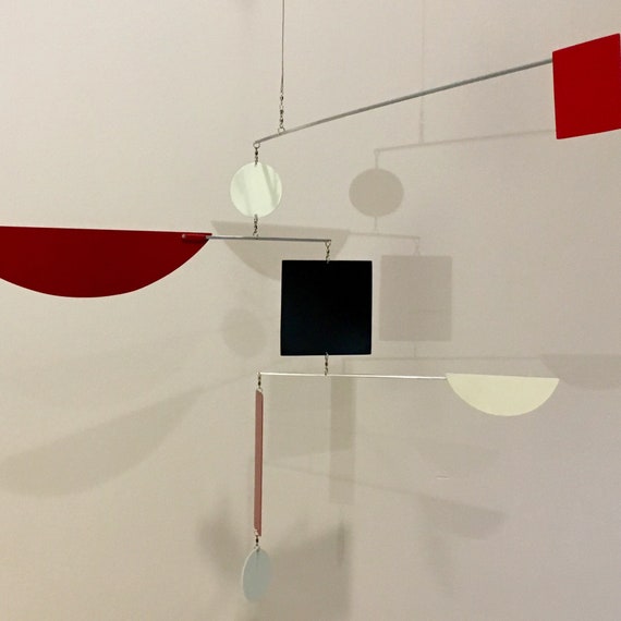 34 Mobile Art Sculpture Mondrian 109 34 W X 20 H Original Handcrafted Metal Mobile