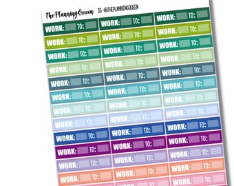 Werk tracking stickers, dagelijkse werkschema stickers, planner stickers, functionele planner stickers, werkschema stickers, 51 stickers