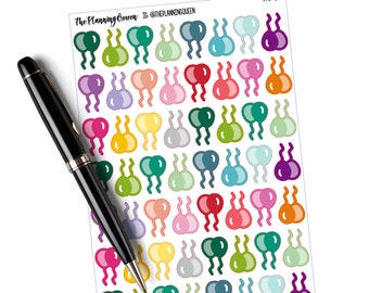 Balloon Planner Stickers| Birthday Tracker Stickers, Event Tracker Stickers, Celebration Stickers, Functional Planner Stickers, 56 Stickers
