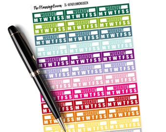 Workout Habit Tracking Stickers | Health and Wellness, Workout Stickers, Gym Stickers, Workout Tracker, Workout Reminder, 36 Stickers