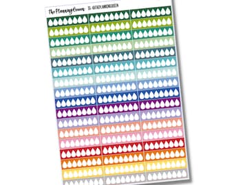 Water Tracking Stickers, Health and Wellness Stickers, Water Intake Habit Trackers, Calendar stickers for adults, calendar reminder stickers