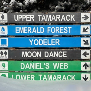 Supersized Custom ski trail signs, 3-9  slat Skiing Distressed wood sign