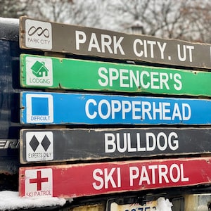 Supersized Custom ski trail signs, 4-12  slat Skiing Distressed wood sign