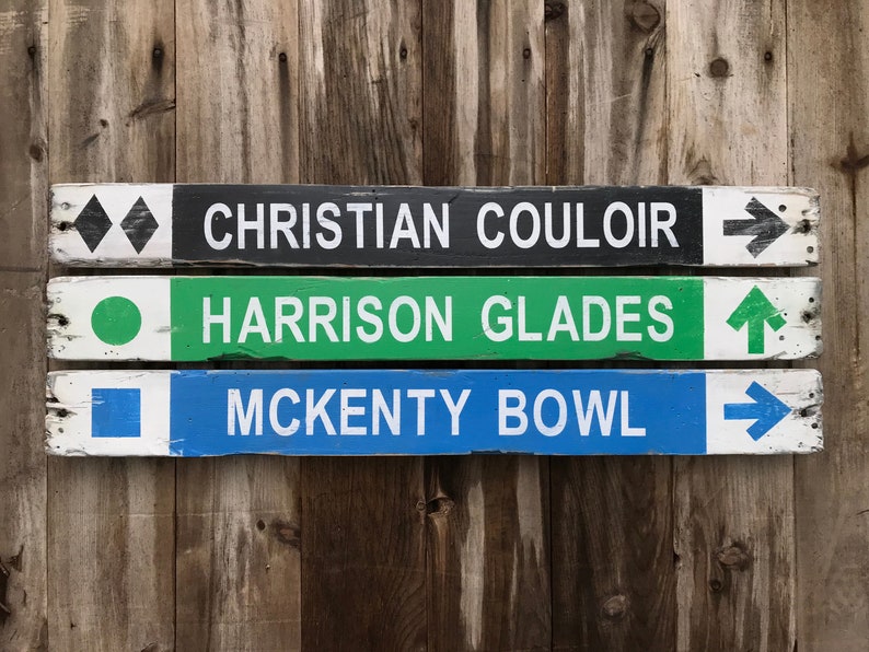Vintage Ski Sign With Custom 3 Trail Run Names. You Design Etsy Canada