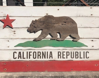 100%コットン、ナチュラルキャンバス、カリフォルニア共和国の州旗