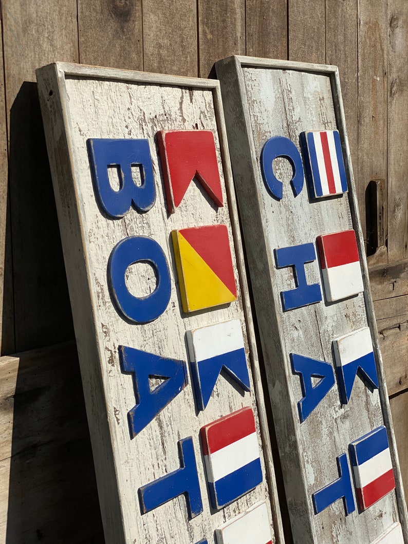 Weathered Boathouse custom nautical flag sign We can make any Etsy