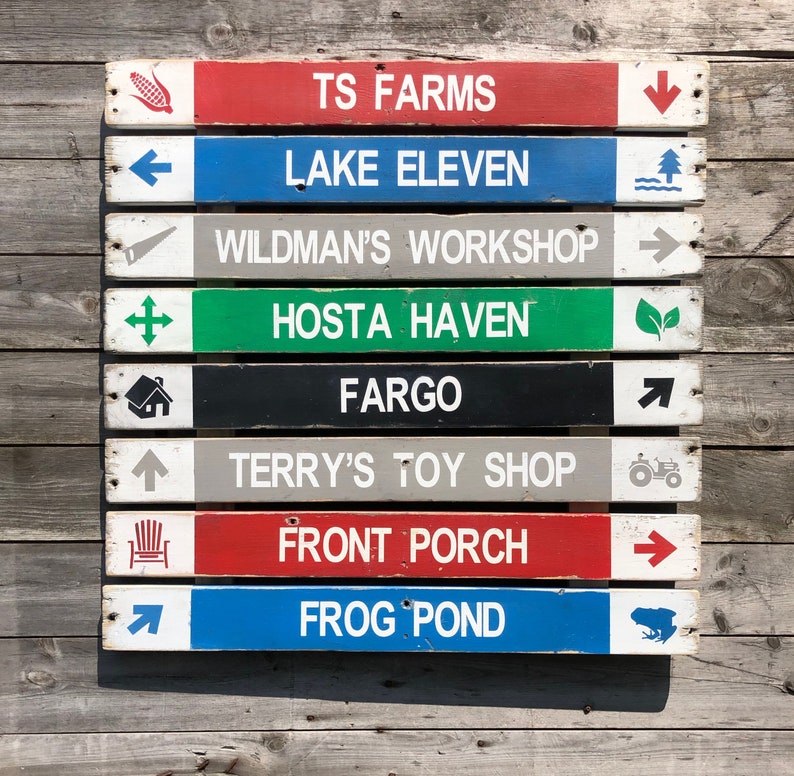 Farm Directional Sign. Custom Directional Ski Style Sign. Vintage ...