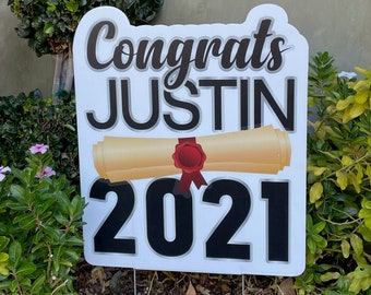 Graduation Yard Sign | LARGE Personalized Name | High School or College Graduation Lawn Sign- 2023