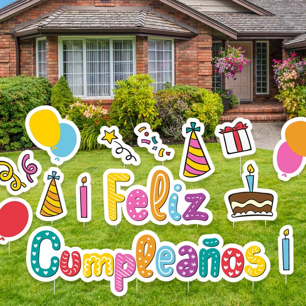 Feliz Compleaños, Letrero de Patio para Cumpleaños, Happy Birthday Cartel de Jardín