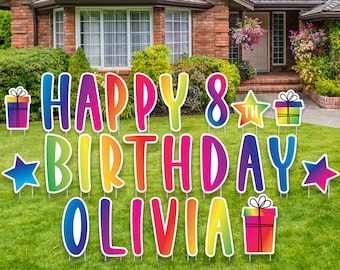 Personalized Birthday Yard Sign | Custom Color Decoration