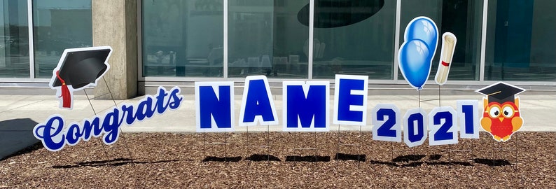 Personalized Graduation Lawn Sign | Custom Color Grad Yard Decoration ...