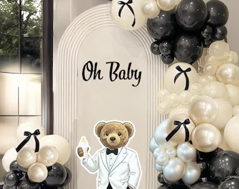 Tuxedo Bear Gator Board Cutout, Baby Shower Decor (36")