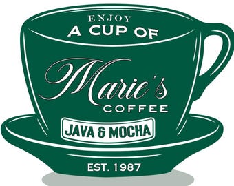 Ralph Lauren Inspired Custom Coffee Shop Prop, Personalized Green Cup, Birthday Decor