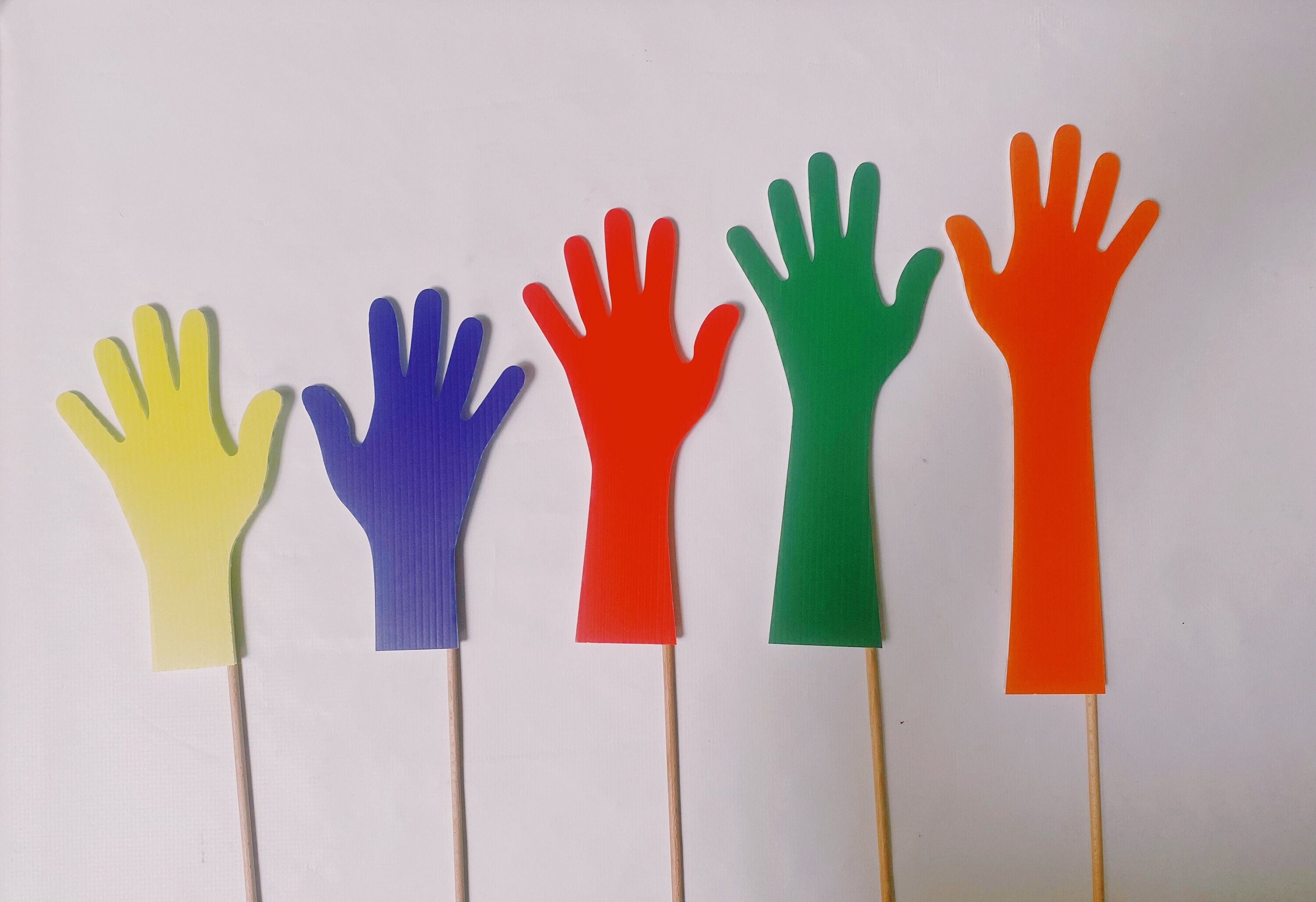LGBTQ+ Pride Rainbow Hands Cutouts - Pride together photo props and decoration for events, activations, parties