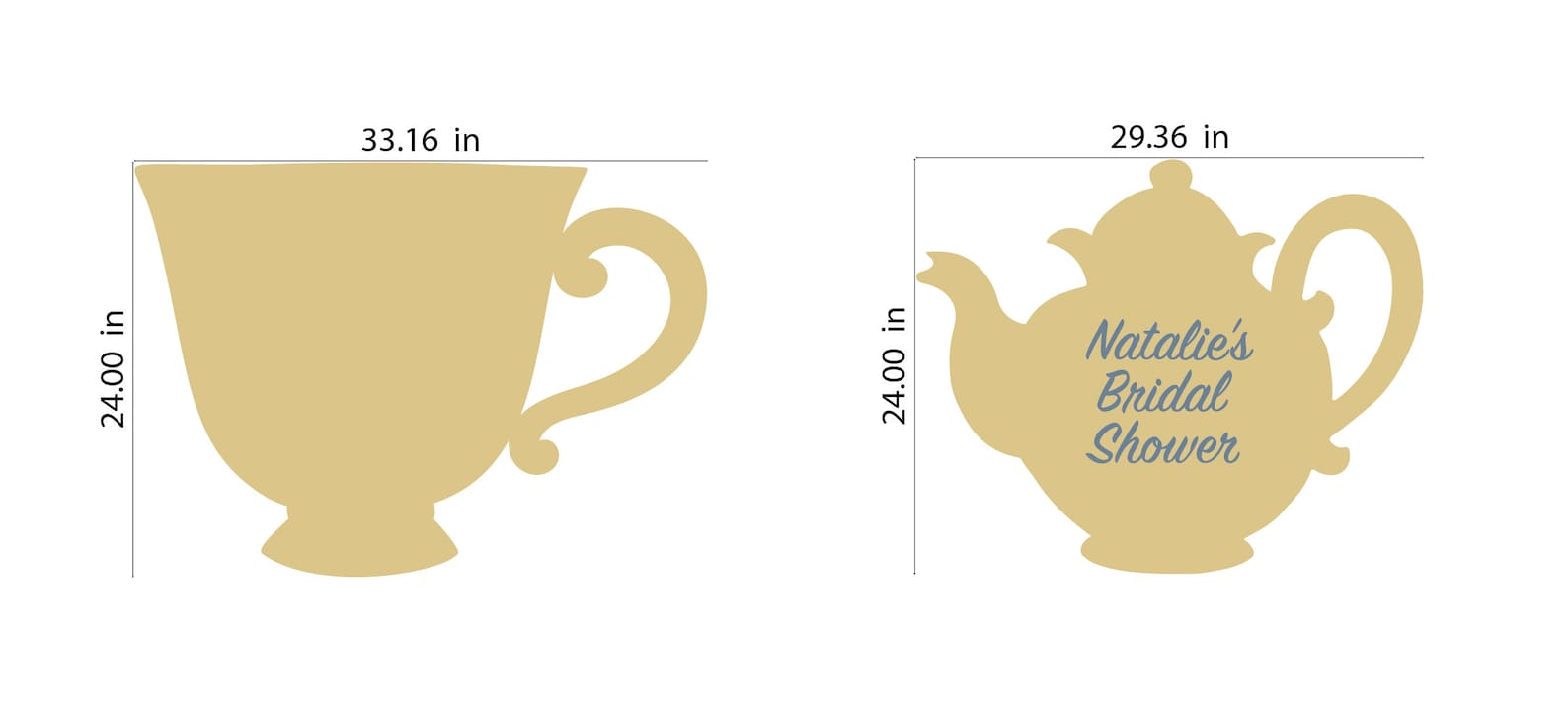 Teacup and Teapot Cutouts Etsy