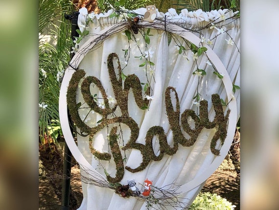 Oh Baby Sign, White Circle, Baby Shower Decor
