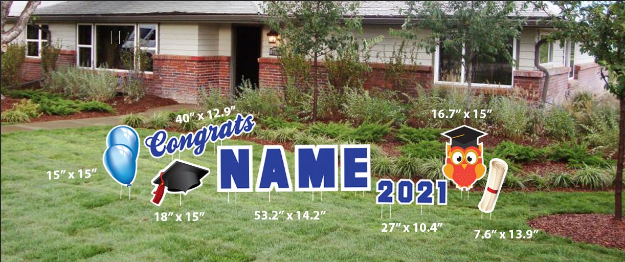 Personalized Graduation Lawn Sign | Custom Color Grad Yard Decoration ...