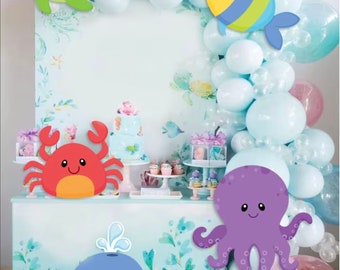 Sea Creatures Party Cutouts | Under The Sea Birthday (PDF Files)
