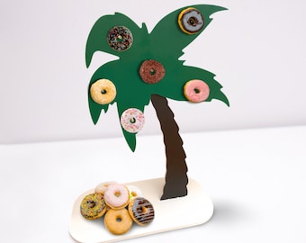 Palm Tree Donut Display Stand - Tropical, Beach, Luau Party Theme Decoration | Donut Holder Cake Alternative