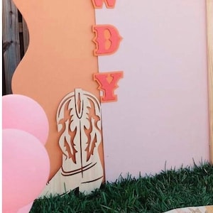 CowGirl Disco Party Prop, Holzstiefelstütze, Nashville Bachelorette, Erstes Rodeo, Let&#39;s Go-Girl-Party