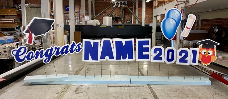 Personalized Graduation Lawn Sign | Custom Color Grad Yard Decoration ...