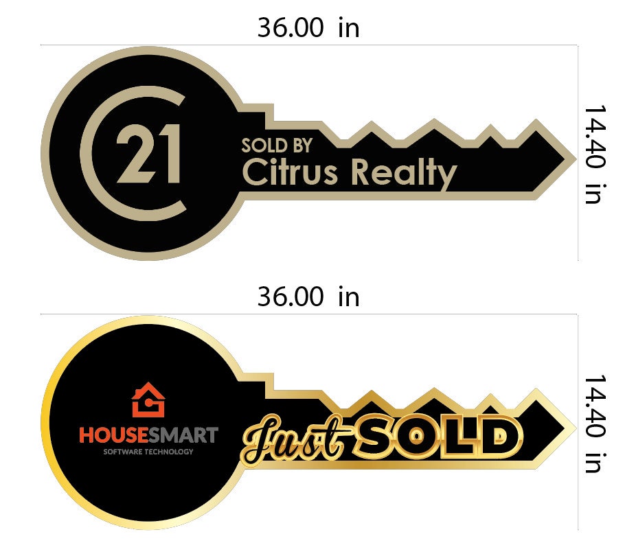 Rectagle Realtor Key Customizable Real Estate Key Photo Prop | Realtor Marketing Sign - Etsy