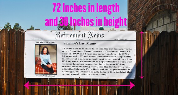 Custom Retirement Banner For Events Custom Made Banner Etsy