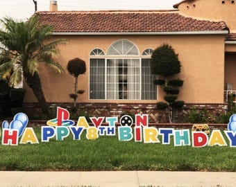 Personalized Happy Birthday Yard Sign | Custom Theme Lawn Decor