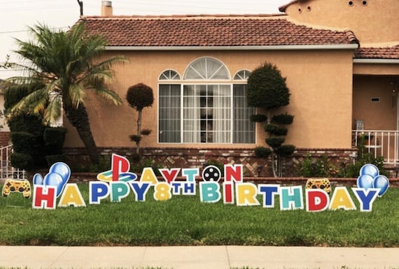 Personalized Happy Birthday Yard Sign | Custom Theme Lawn Decor