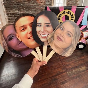 Custom Face on a Stick, Graduation face Bachelorette Decorations, Big Head Cutouts, Wedding Heads, Bridal Shower Face Props. Custom Big Head
