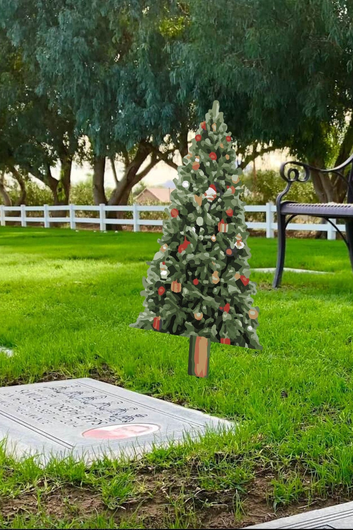 Christmas Tree for Grave Cemetery Christmas Tree Grave Etsy