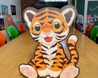 Large Tiger Cutout, Cute Tiger Baby Shower Props, Baby Shower Decor, Safari Theme Baby Baby Shower Props, Party Decorations, Party Props