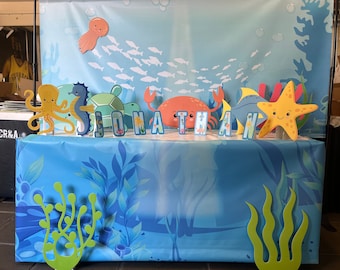 Under the Sea Birthday Letters, Custom Coroplast Party Decoration