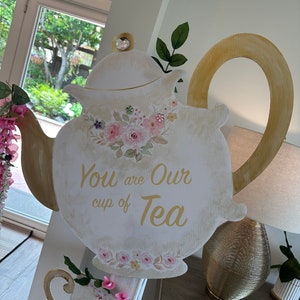 Décoration de thé pour la fête des mères, grande tasse à thé et découpe de théière, Vous êtes notre tasse de bouilloire à thé et tasse, grand accessoire de toile de fond pour, événement religieux,