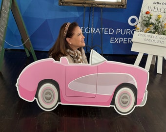 Pink Barbie Car Birthday Cutout, Photo Prop, 47.92" x 24.72"
