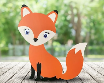 Large Fox Cutout, Woodland Baby Shower Decor, Party Prop