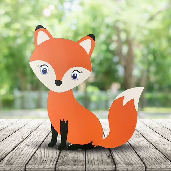 Large Fox Cutout, Woodland Baby Shower Decor, Party Prop