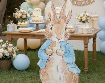Watercolor Bunny Cutout  – Large Storybook-Inspired Peter Rabbit Cut Out