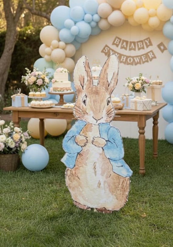 Watercolor Bunny Cutout  – Large Storybook-Inspired Peter Rabbit Cut Out